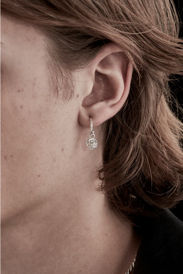 Small Rhinestone Crystal Hoop Hinged Sleeper Earrings – Wholesale Silver  Jewellery